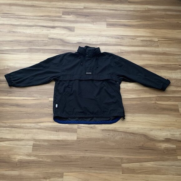 Chaps Ralph Lauren Anorak Jacket Men’s Large Black Hood Pouch Pullover - Picture 9 of 13